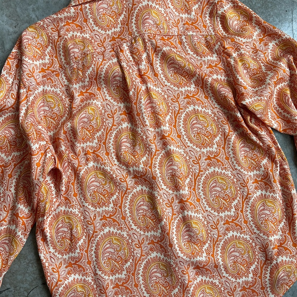 & Other Stories Capsule Collection Orange Paisley Button Down - Picture 9 of 9